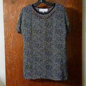 Platinum Petites by Dorothy Schoelen women's S animal print sheer chiffon top